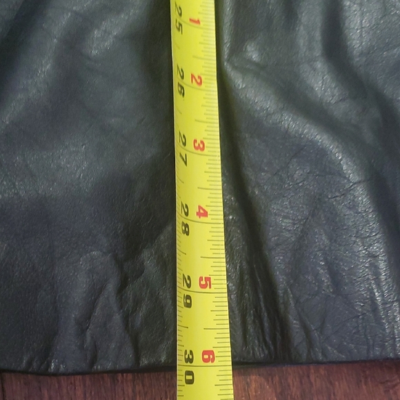 Studio Black A-Line Leather  Skirt - Picture 4 of 8